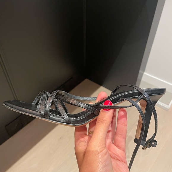 Zara heeled leather square toe sandals- size 37 - Picture 6 of 14